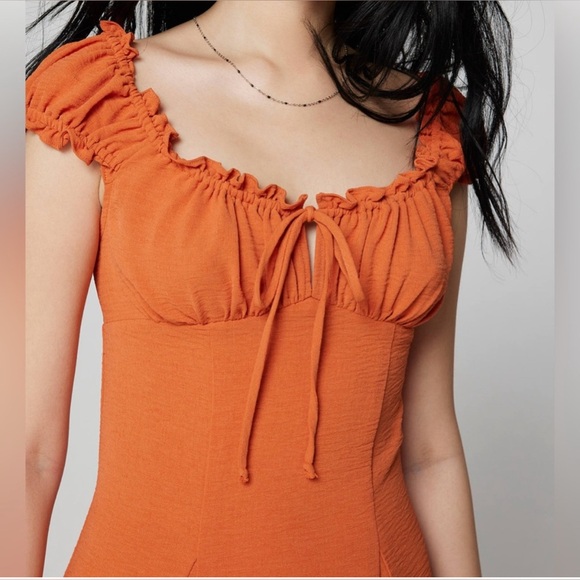 Urban Outfitters Orange Fit and Flare Mini Dress - Picture 3 of 4